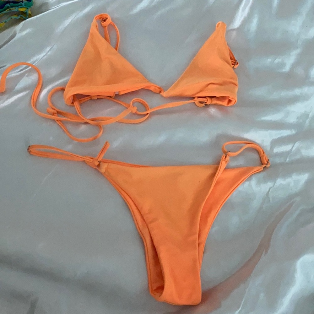 shein orange bathing suit